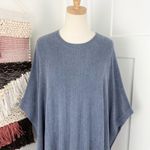 Barefoot Dreams  CozyChic Ultra Lite Side Tie Hi Low Poncho Blue Sz S/M Photo 1