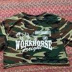 WORK HORSE FREIGHT CAMO CUT OFF CROP TEE Black Photo 3