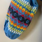 Vintage Southwest Navajo embroidered off shoulder cotton peasant sleeve … Blue Size undefined Photo 5