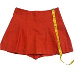 ZARA Linen-Blend A-Line Mini Skirt – Burnt Orange High-Waist, Size S Photo 5