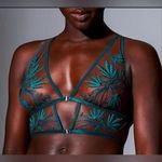 Thistle and Spire Brooklyn Haze Bralette Emerald Green Espresso Size XS Photo 0