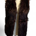 Sebby Collection faux fur sweater vest brown Maroon Black outerwear Size XL Purple Photo 0