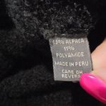 Womens Alpaca Wool Floral Embroidery Long Sweater Cardigan Heart Clasps Peru LRG Black Size L Photo 5