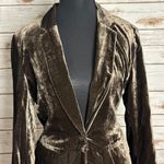 Anthropologie  Cartonnier olive green iridescent velvet single-breasted blazer Size 4 Photo 1
