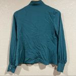 Becken Emerald Tie Neck Peplum Blouse Green Size 0 Photo 6