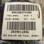 J.Crew NWT  Scalloped One-Piece Swimsuit in Solid Black BF041 Women's M Photo 9