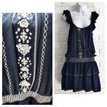 Event Cornflower Blue ruffled embroidered dress Women's Size S Small Photo 1