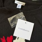 Croft & Barrow  Scottie Dog Sweater Black Womens Size XL NWT Pullover Cotton Photo 5