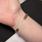 Women’s Rosy Gold Tone Rhinestone Cuff Bangle Bracelet 6 3/4 Inch Photo 2