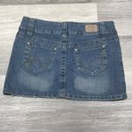 Hydraulic  Jean Mini Skirt SZ 5/6 light Wash denim Bling embellishments Y2K Photo 2
