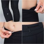 Run Inspire Crop II Lululemon Black Cropped Leggings Floral Size 2 Photo 9