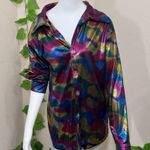 Disco 70’s Rainbow Metallic Top Size M Photo 9