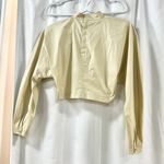 L'Academie Olesia 100% Cotton Long Sleeve Cropped Top Beige Women's Size XS Photo 5