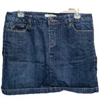 Route 66  Dark Denim Classic Fit Mini Skirt Size 10 Pockets‎ Zip Embroidered Photo 0