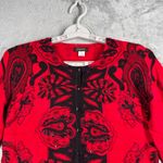 Elizabeth New York Cardigan Red Black Paisley Petite L Embellished Boho Chic Size undefined Photo 3