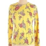 Lands’ End | Yellow Floral Button Down Cardigan Supima Cotton Size XS Photo 1