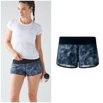 Lululemon Speed Short Mini Diffusion White Black / Black (Size 6) Photo 0