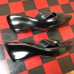 White Mountain  Black Wedge Buckle Sandals Size 9 Photo 7