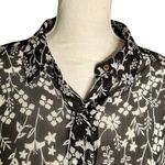 Calvin Klein Womens Black White Floral Print Sheer Dress Kaftan Swim Cover Up Photo 3