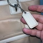 Coach ‎ 2012 Tan and Cream Penelope Pebbled Leather Bag Photo 6