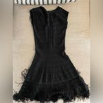 French Connection  Belle Époque Dress‎ Fringe Size 2 Black Bondage Photo 4