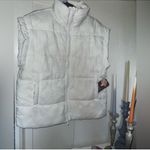 Free People Movement NWT In A Bubble Oversized Puffer Vest White & Pink Combo Photo 3