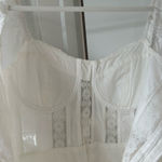 ZARA White Lace Puff Sleeve Mini Dress Photo 8