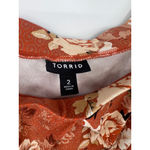 Torrid Off The Shoulder Skater Dress Luxe Ponte Rusty Brown Floral 2X Photo 2