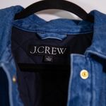 J. Crew Women's Cropped Denim Cotton Puffer Quilted Lining Jean Jacket Blue L Photo 1
