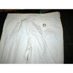 Emporio Armani New Womens Designer Cotton Pants 44 8 White Tall NWT Belt Accent Photo 4