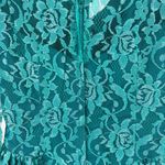 Barbara Q for Darva teal lace fit and flare puff shoulder formal dress vintage Blue Size 6 Photo 6