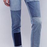 Free People Jax Patched Skinny Blue Jean Photo 0