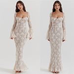 House Of CB  S A-C  'Delilah' Vintage Cream Lace Maxi Dress NWOT Photo 3