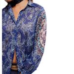 Free People Rose bud paisley print Point Collar Neck .Long
Sleeve Blouse Photo 3