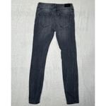 ZARA Super Skinny Jeans Low Rise Size 4 Gray Distressed Premium Denim Collection Photo 4