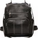 BLACK FAUX LEATHER BACKPACK STYLE BAG Photo 2