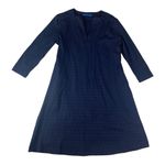 J. McLaughlin  size medium Octavia navy blue jacquard dress knee length Photo 2