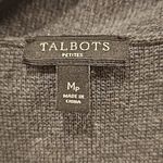 Talbots 💕💕 Open Front Short Cardigan Cotton Blend ~ Gray Medium Petite Photo 5