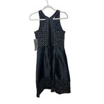 NWT Theia Black Taffeta Embroidered Mini Dress Sz. 6 Photo 3