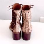 Anthropologie Frēda Salvador Taupe Bronze Crushed Velvet ‘Ace’ Lace Up Boots, Size 9 Photo 3