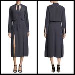 Alexis 💕💕 Noelle Polka-dot Tie-neck Slit Midi Dress ~ Navy Blue XS Photo 5