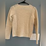 J.Crew Handknit Popcorn Sweater ivory 100% lambs wool size XS EUC Photo 4
