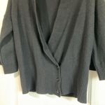 DKNY Pure Black Wrap Cardigan Lambs Wool Cashmere Women’s Small Bell Sleeve Lux Photo 1