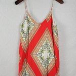 Renee C . Womens Shift Dress Size L Red Bandana Print Spaghetti Strap Scoop Neck Photo 0