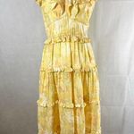 Derek Lam 10 Crosby V Neck Ruffle Tiered Skirt Midi Dress Size 4 Yellow Photo 4
