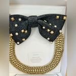 Stella & Dot Statement Necklace Chain Embellished Neoprene Bow Collar Crush It Photo 8