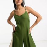 ASOS NWT  DESIGN strappy culotte jumpsuit in khaki Size 8 Photo 3