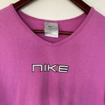 Nike Vintage Silver Tag 2000s Y2K Pink Spellout Logo Front Letters Women's Tee L Photo 2