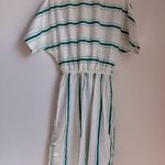 Vintage Midi Dress with Tie Front and Dolman Sleeves White Size none Photo 6