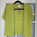 Cache Vintage  Gold Label Lime Green Open Front Lightweight Cardigan Size 10 NWT Photo 0